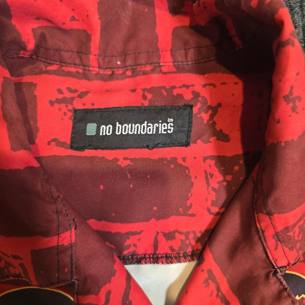 vintage y2k no boundaries all over print button up. mens M - Picture 4 of 4